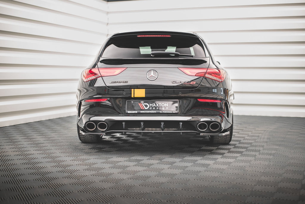 Maxton Design Diffusor Heck Ansatz passend für Mercedes-AMG CLA 35 Aero / 45 Aero C118 schwarz Hochglanz