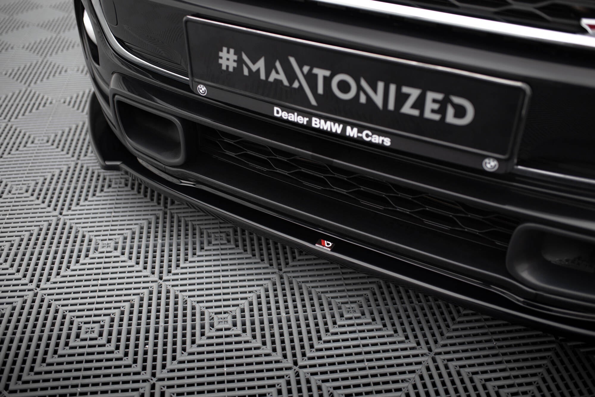 Maxton Design Street+ Spoilerlippe Front Ansatz passend für Mini Cooper S F56 / F56 Facelift schwarz Hochglanz