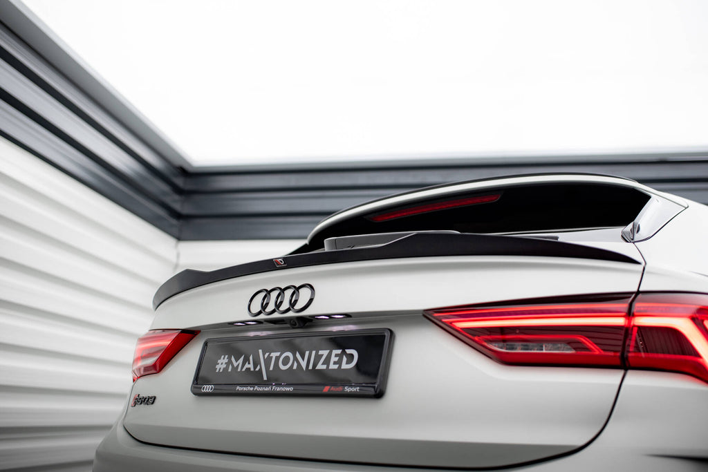 Maxton Design Spoiler CAP passend für Audi RSQ3 / Q3 S-Line / Q3 Sportback F3 schwarz Hochglanz