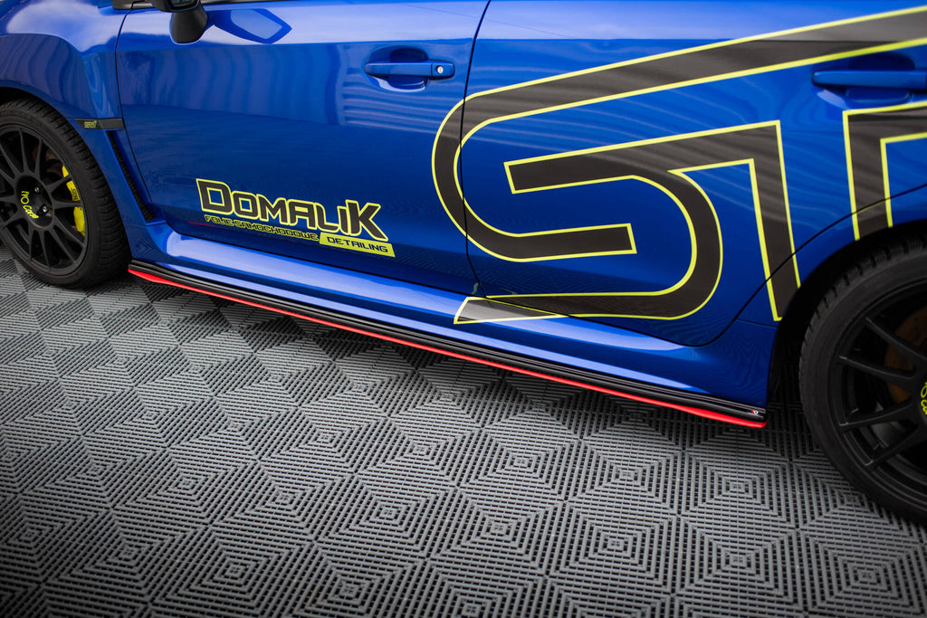 Maxton Design Street+ Seitenschweller Leisten V.2 passend für SUBARU WRX STI schwarz Hochglanz