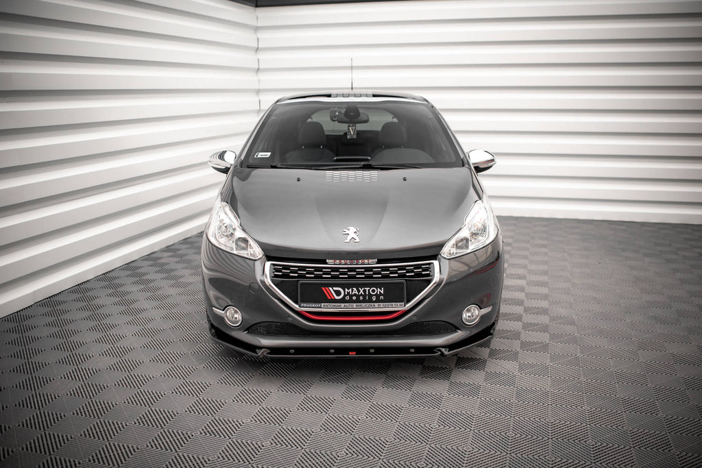 Maxton Design Street+ Spoilerlippe Front Ansatz V.2 passend für Peugeot 208 GTi Mk1 schwarz Hochglanz