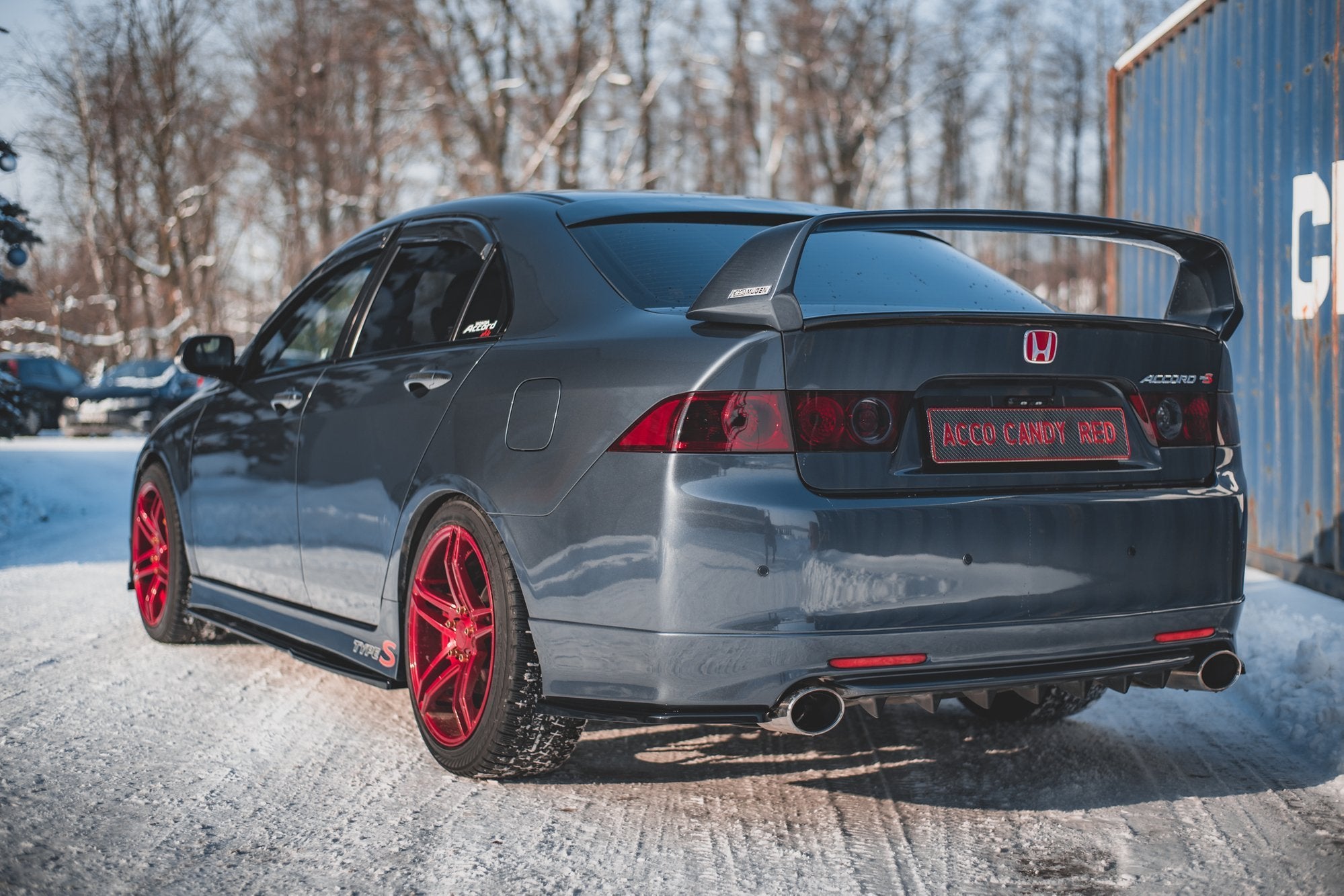 Maxton Design Heck Ansatz Flaps Diffusor V.2 passend für Honda Accord Mk7 Type-S schwarz Hochglanz