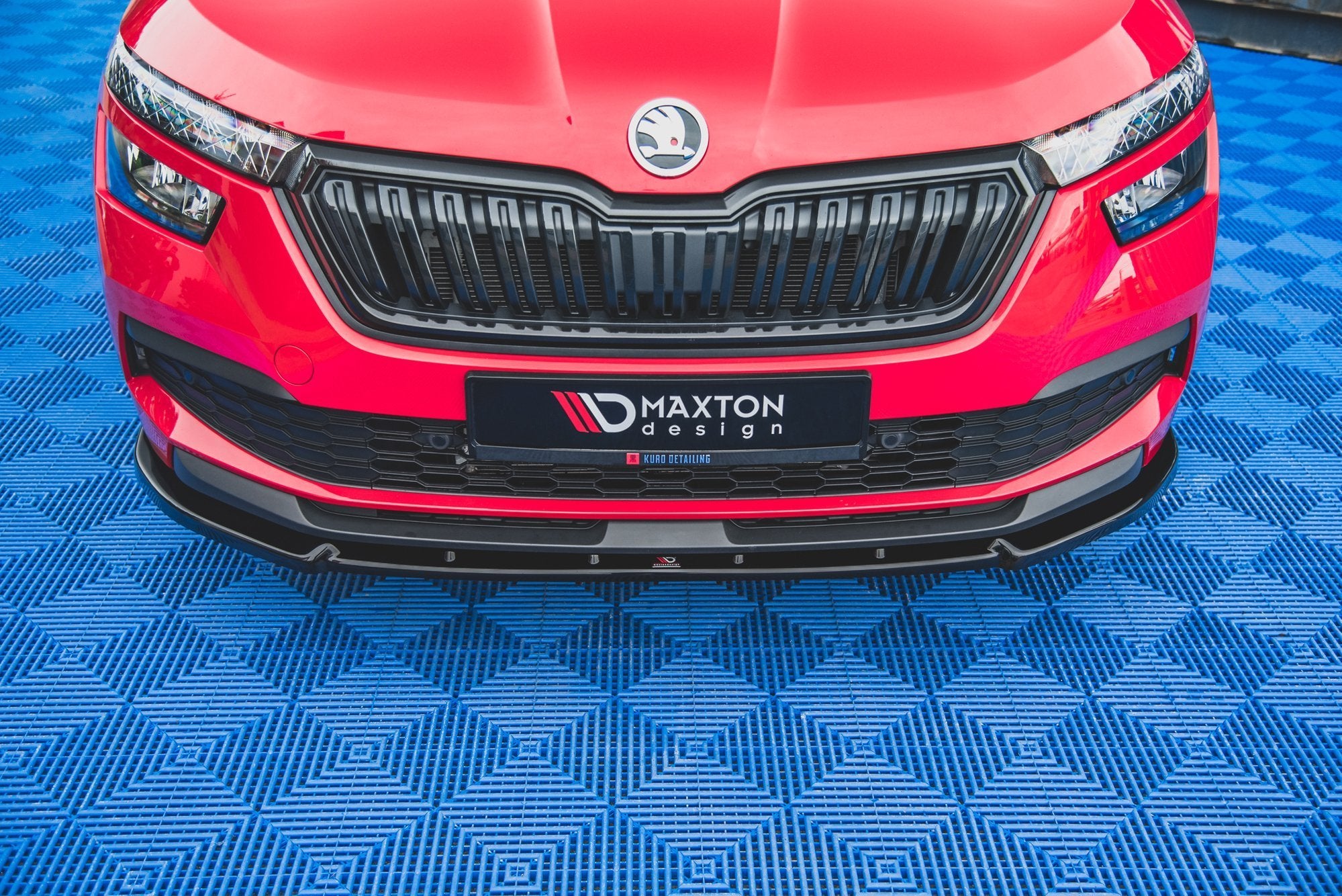 Maxton Design Street+ Spoilerlippe Front Ansatz V.2 passend für Skoda Kamiq Mk1 schwarz Hochglanz