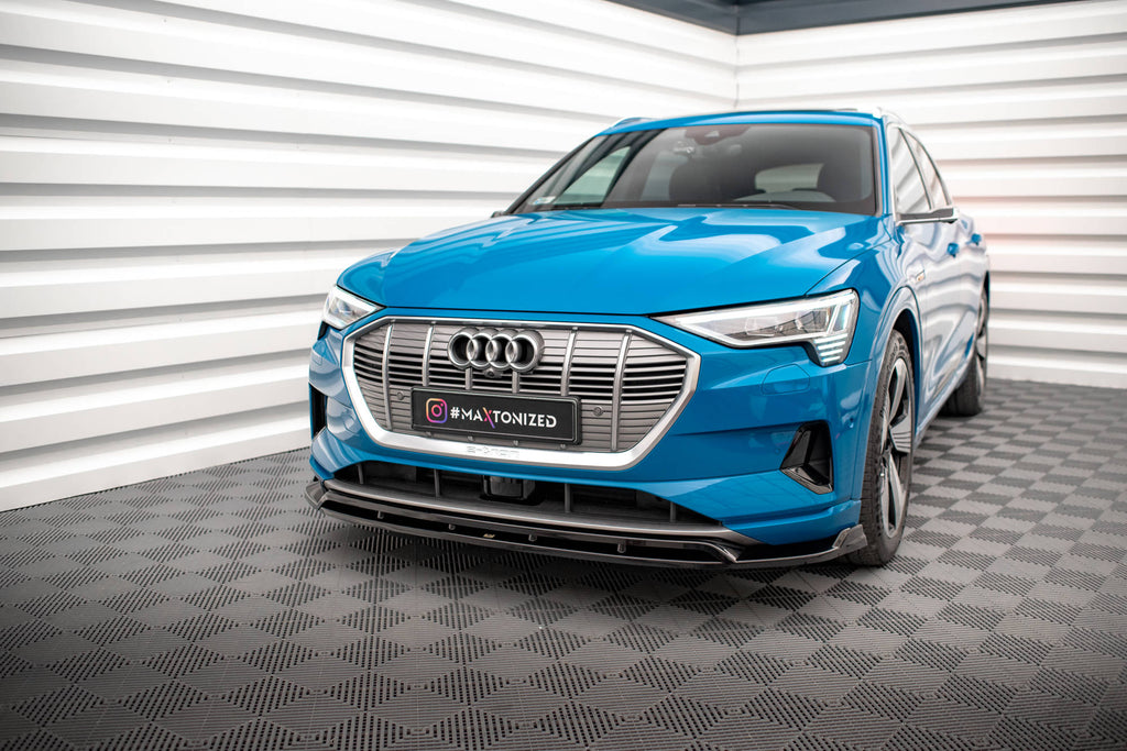 Maxton Design Street+ Spoilerlippe Front Ansatz V.2 passend für Audi e-tron schwarz Hochglanz