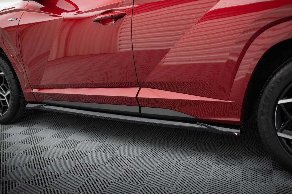 Maxton Design Street+ Seitenschweller Leisten passend für Hyundai Tucson N-Line Mk4 Facelift schwarz Hochglanz