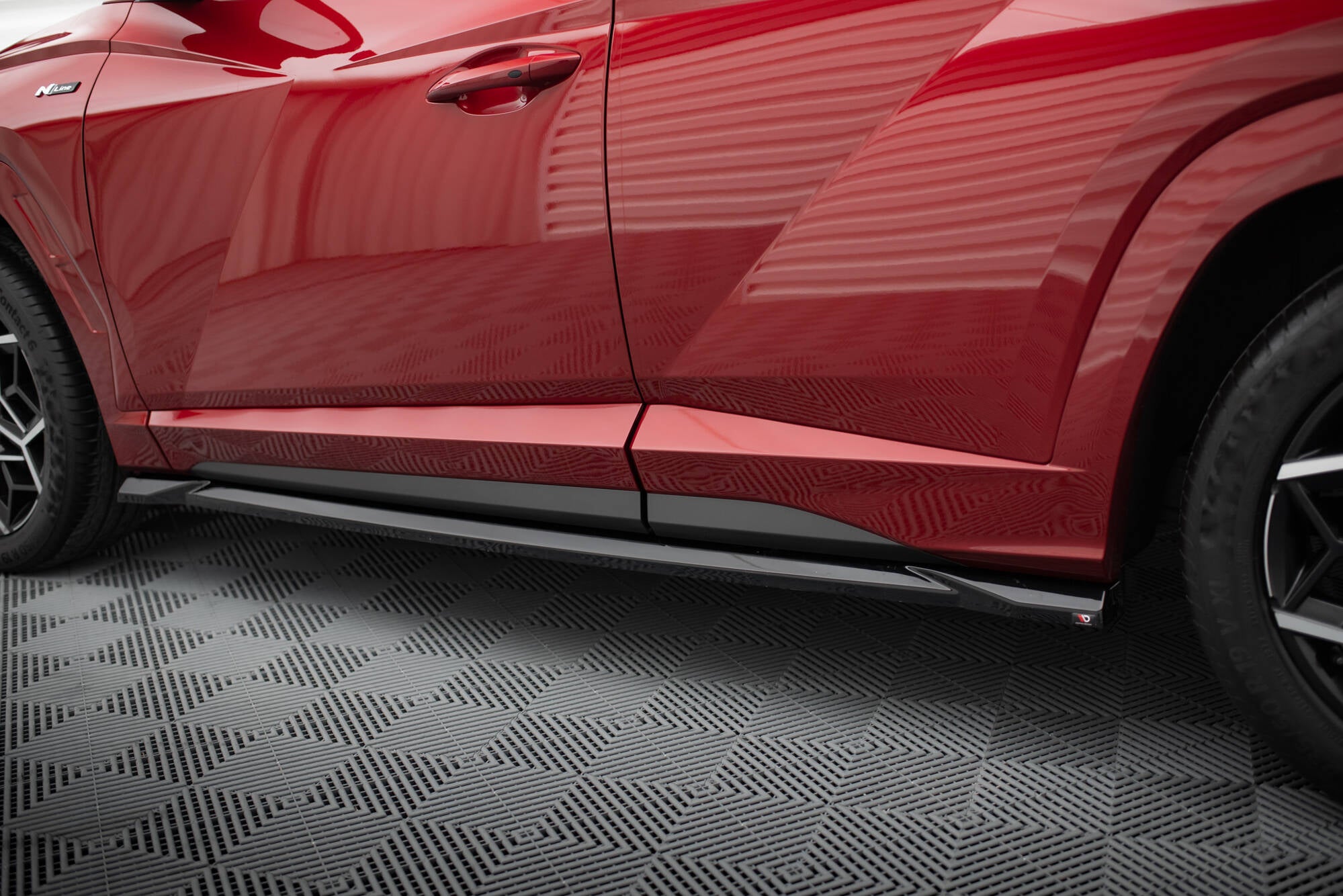 Maxton Design Street+ Seitenschweller Leisten passend für Hyundai Tucson N-Line Mk4 Facelift schwarz Hochglanz