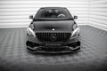 Maxton Design Street+ Spoilerlippe Front Ansatz V.1 passend für Mercedes-Benz A AMG-Line W176 Facelift schwarz Hochglanz