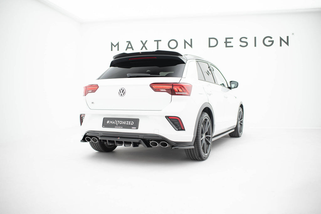 Maxton Design Mittlerer Diffusor Heck Ansatz DTM Look passend für VW T-Roc R Mk1 schwarz Hochglanz