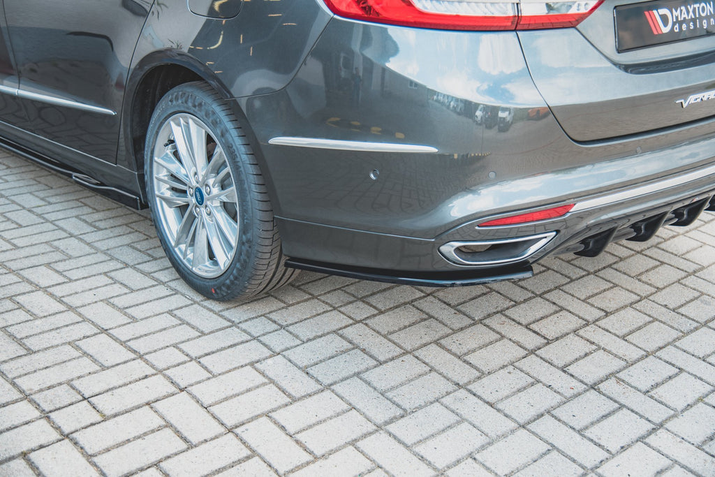 Maxton Design Heck Ansatz Flaps Diffusor für Ford Mondeo Vignale Mk5 Facelift Carbon Look