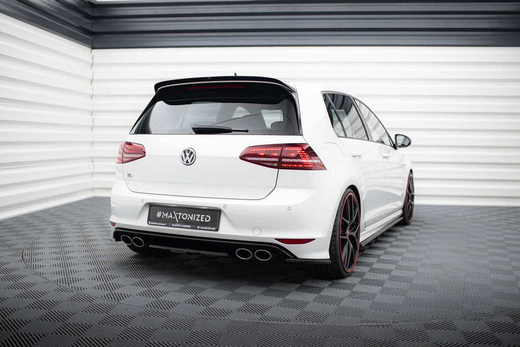 Maxton Design Heck Ansatz Flaps Diffusor V.1 passend für VW Golf 7 R / R-Line schwarz Hochglanz