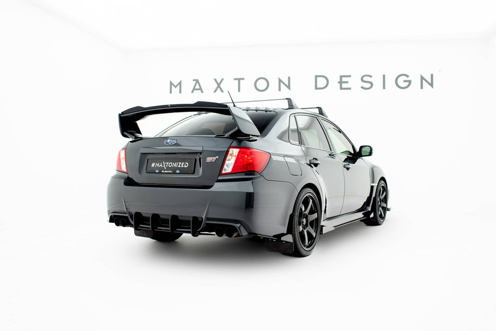 Maxton Design Street Pro Heck Ansatz Flaps Diffusor + Flaps passend für Ford Subaru Impreza WRX STI Mk3 Facelift schwarz Hochglanz