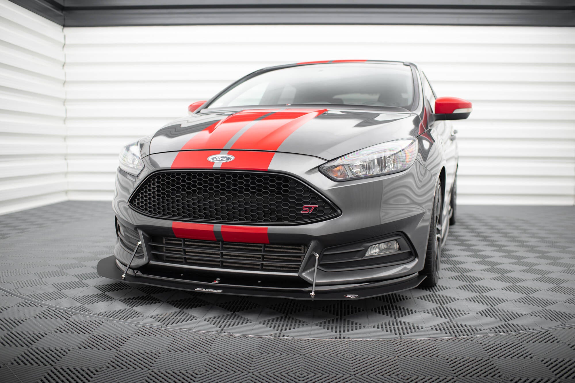 Maxton Design Hybrid Street+ Spoilerlippe Front Ansatz V.1 passend für Ford Focus ST Mk3 FL