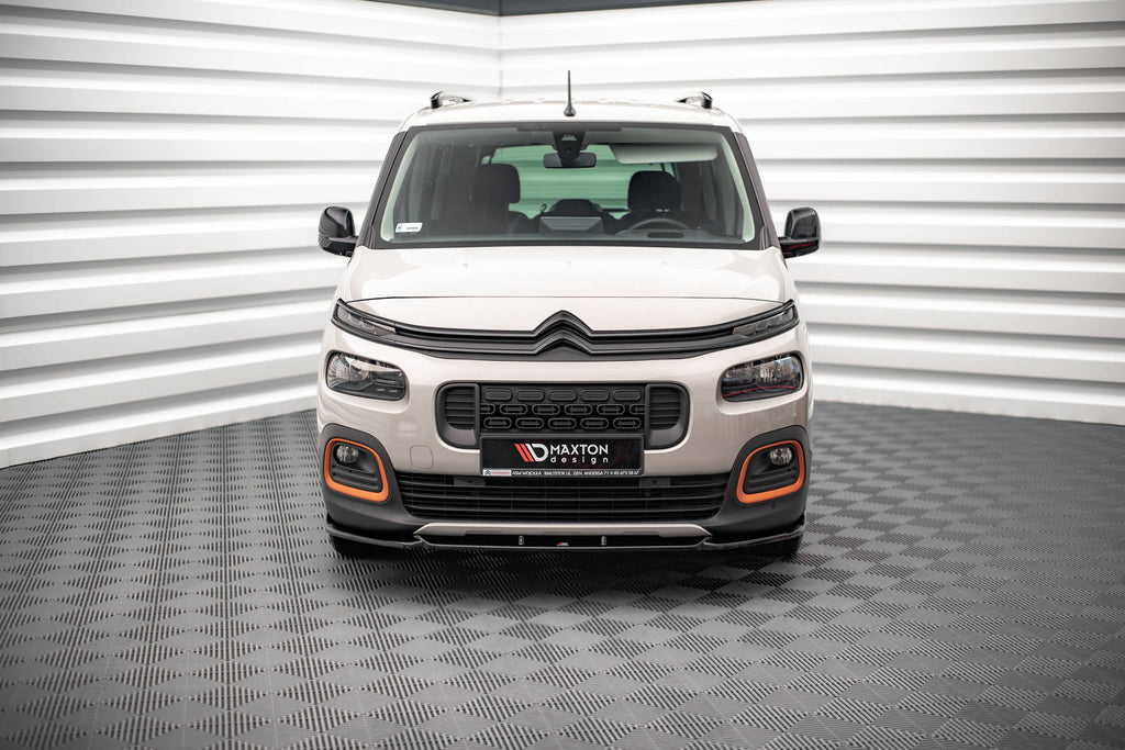 Maxton Design Street+ Spoilerlippe Front Ansatz passend für Citroen Berlingo Mk3 schwarz Hochglanz