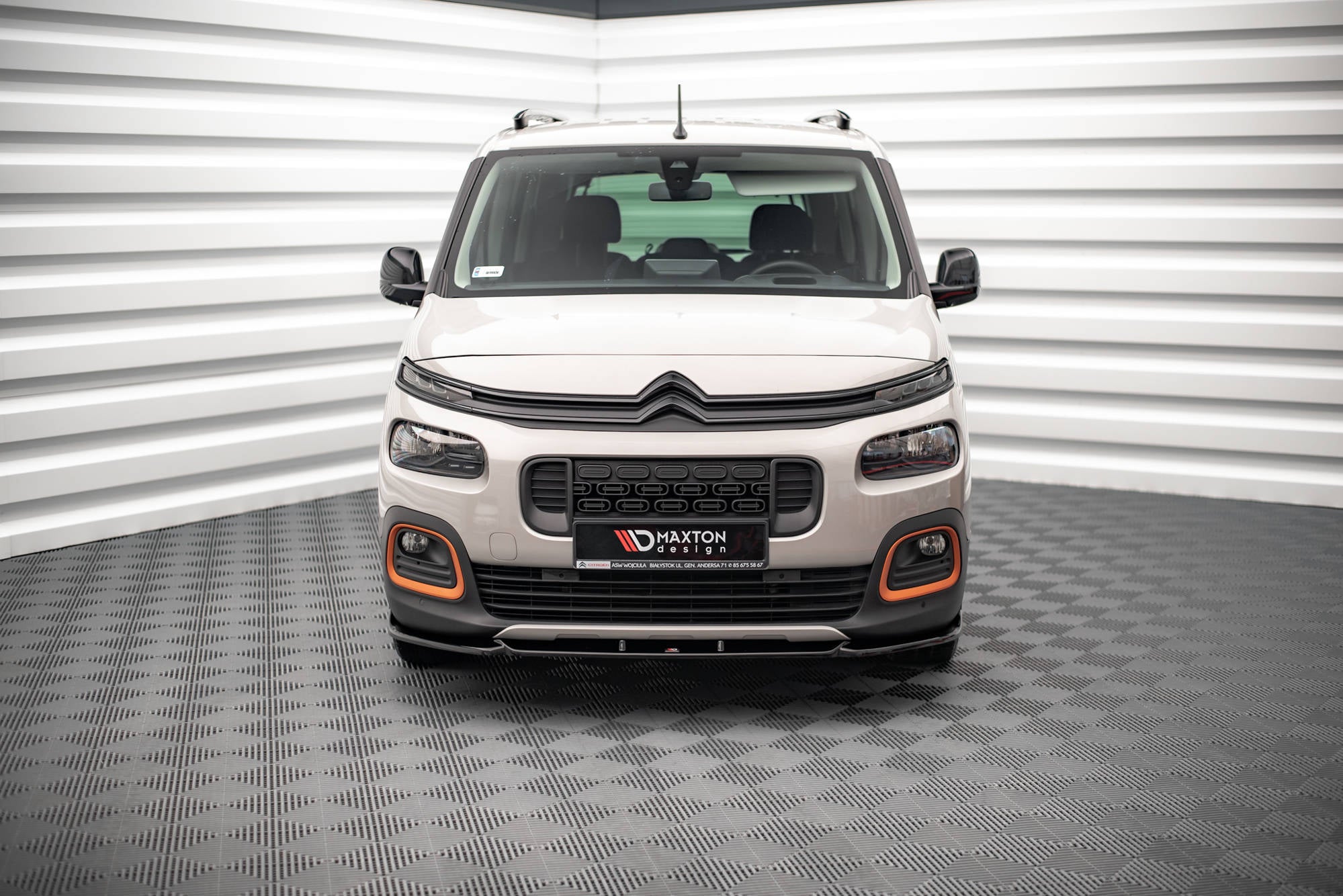 Maxton Design Street+ Spoilerlippe Front Ansatz passend für Citroen Berlingo Mk3 schwarz Hochglanz