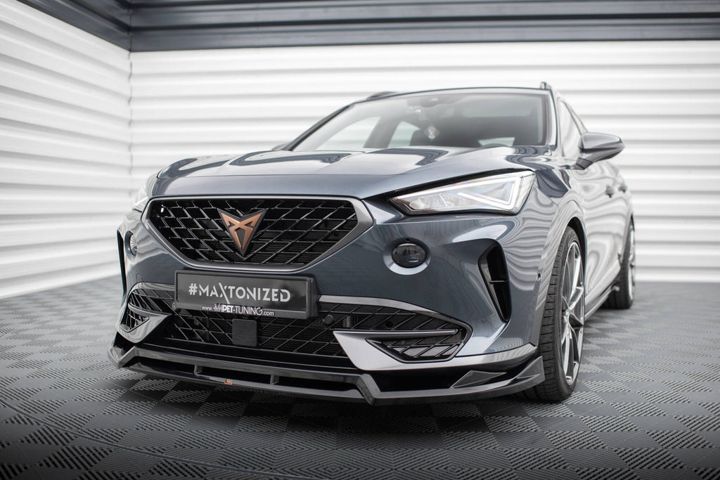 Maxton Design Street+ Spoilerlippe Front Ansatz V.4 passend für Cupra Formentor Mk1 schwarz Hochglanz