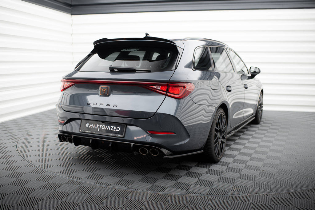 Maxton Design Diffusor Heck Ansatz passend für Cupra Leon ST Mk1 Facelift schwarz Hochglanz