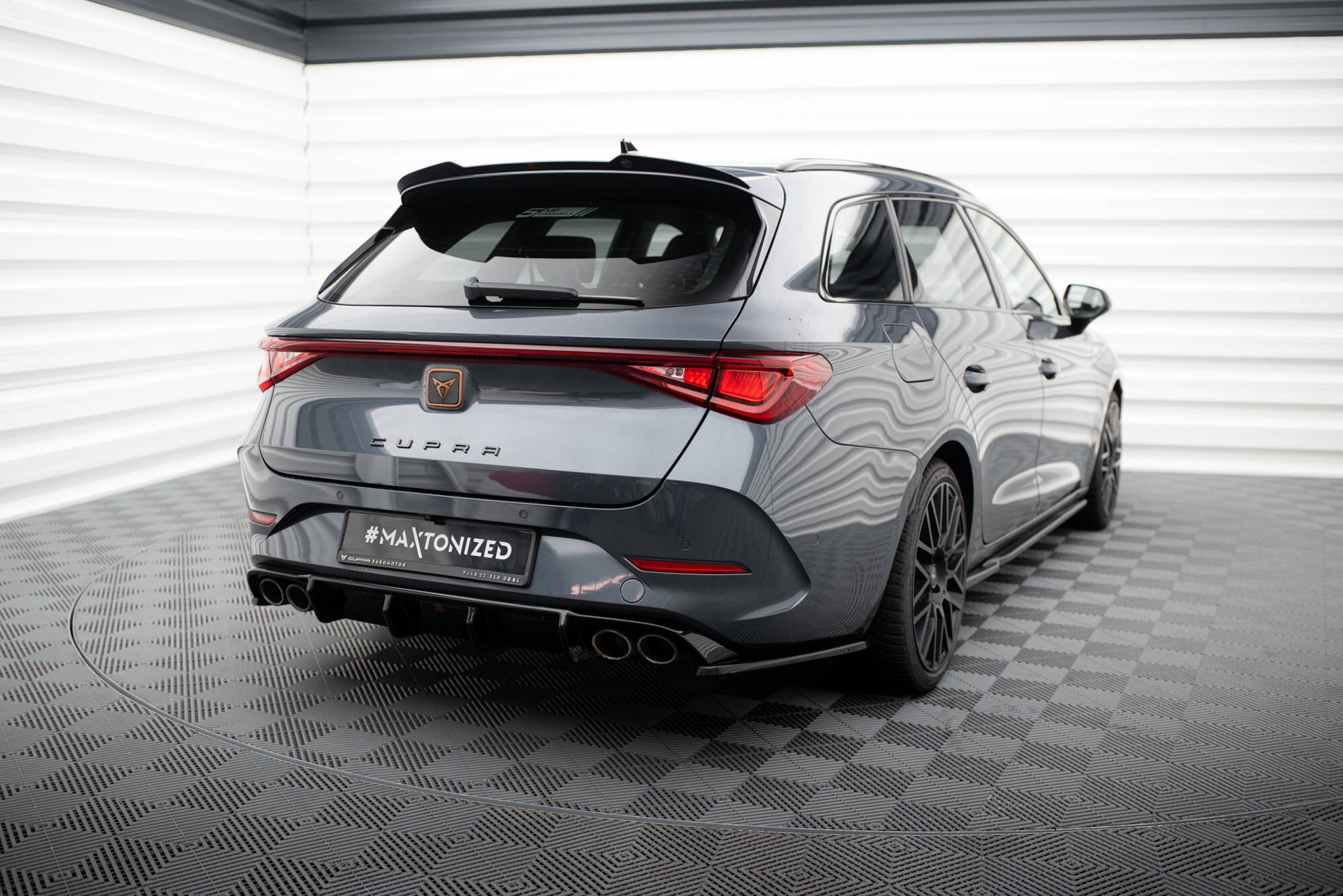 Maxton Design Diffusor Heck Ansatz passend für Cupra Leon ST Mk1 Facelift schwarz Hochglanz
