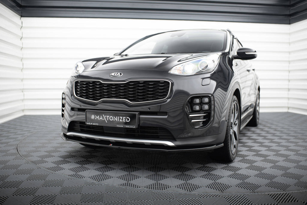 Maxton Design Street+ Spoilerlippe Front Ansatz passend für KIA SPORTAGE mk4 GT-Line schwarz Hochglanz