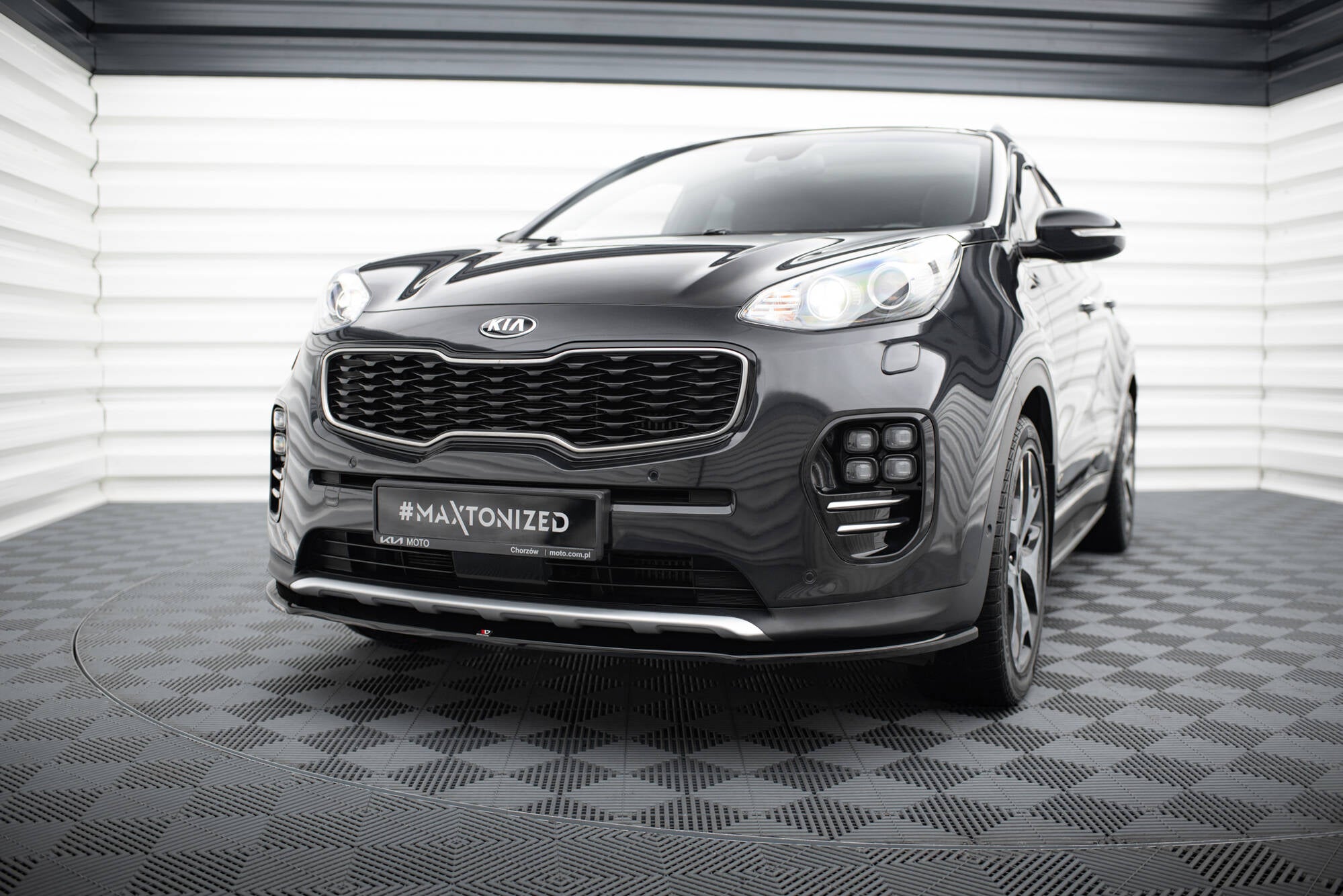 Maxton Design Street+ Spoilerlippe Front Ansatz passend für KIA SPORTAGE mk4 GT-Line schwarz Hochglanz