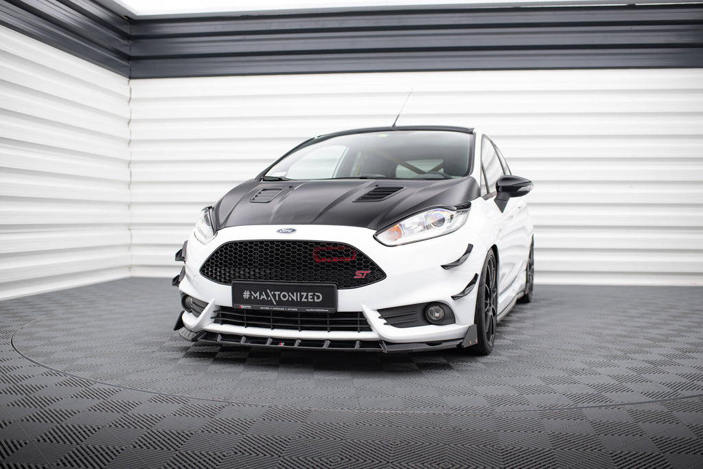 Maxton Design Street+ Spoilerlippe Front Ansatz V.6 + Flaps passend für Ford Fiesta ST Mk7 Facelift