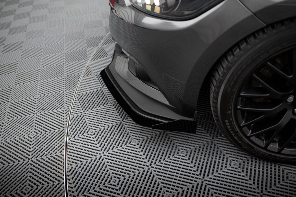 Maxton Design Street Pro Street+ Spoilerlippe Front Ansatz + Flaps passend für Ford Mustang GT Mk6 schwarz Hochglanz