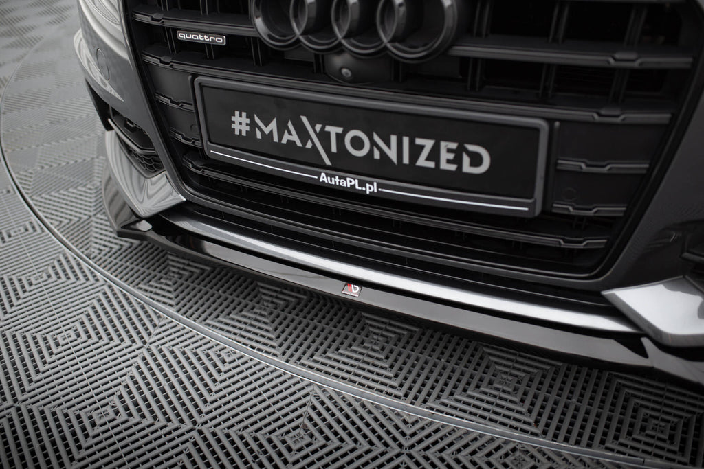 Maxton Design Street+ Spoilerlippe Front Ansatz V.1 passend für Audi A6 / A6 C7 S-line/ S6 C7 Facelift schwarz Hochglanz