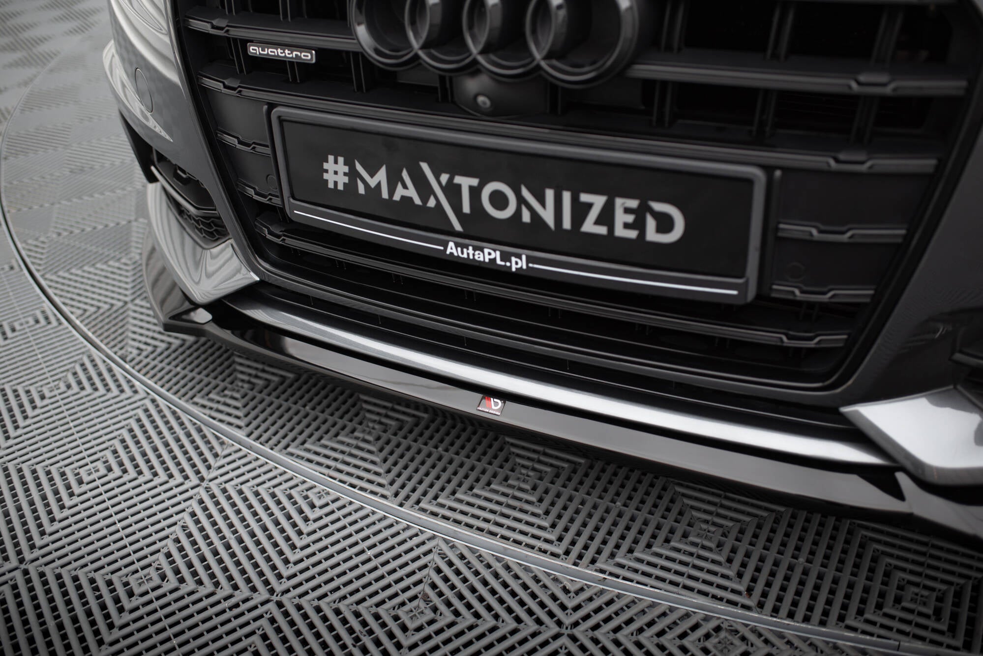 Maxton Design Street+ Spoilerlippe Front Ansatz V.1 passend für Audi A6 / A6 C7 S-line/ S6 C7 Facelift schwarz Hochglanz