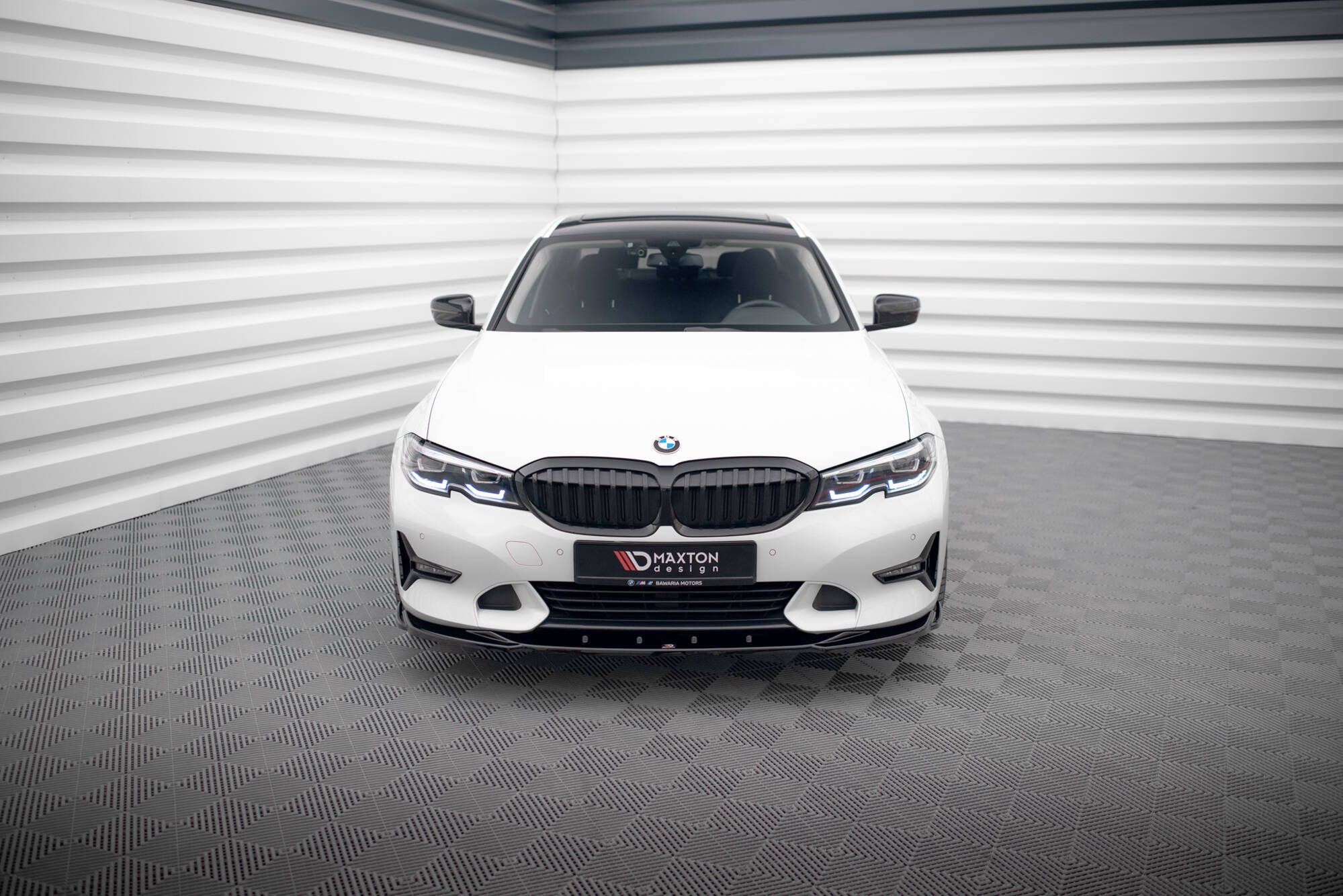 Maxton Design Street+ Spoilerlippe Front Ansatz V.2 passend für BMW 3er Sport Line G20 / G21 schwarz Hochglanz