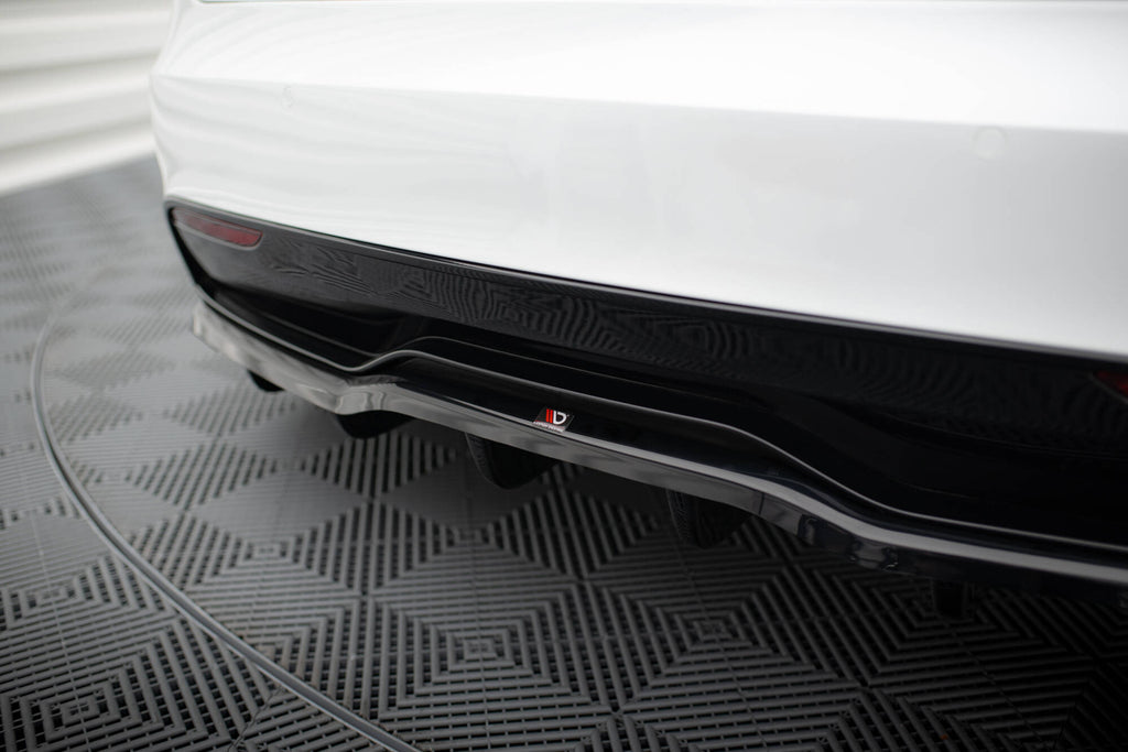 Maxton Design Street+ Mittlerer Diffusor RACE passend für V.1 Tesla Model S Plaid Mk1 Facelift schwarz Hochglanz