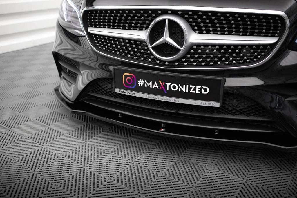 Maxton Design Street+ Spoilerlippe Front Ansatz V.1 passend für Mercedes-Benz E-Klasse W213 Coupe (C238) / Cabriolet (A238) AMG-Line / 53 AMG schwarz Hochglanz
