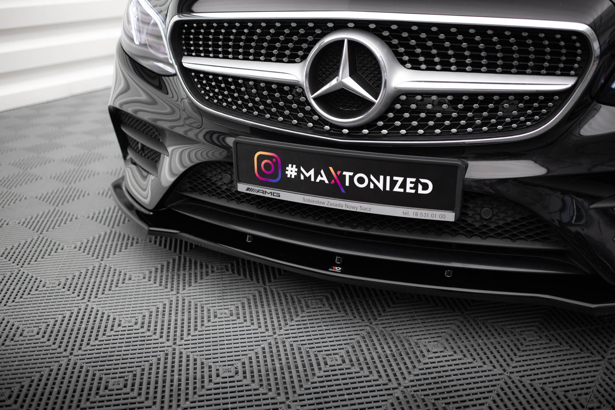 Maxton Design Street+ Spoilerlippe Front Ansatz V.1 passend für Mercedes-Benz E-Klasse W213 Coupe (C238) / Cabriolet (A238) AMG-Line / 53 AMG schwarz Hochglanz
