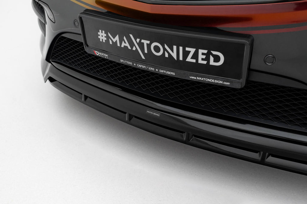 Maxton Design Street+ Spoilerlippe Front Ansatz V.6 passend für Mercedes-Benz V-Klasse AMG-Line W447 Facelift schwarz Hochglanz