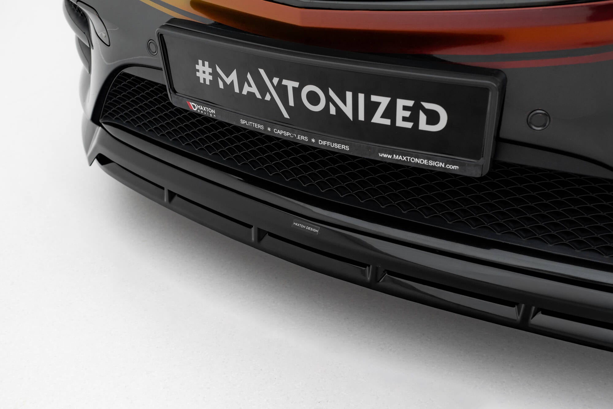 Maxton Design Street+ Spoilerlippe Front Ansatz V.6 passend für Mercedes-Benz V-Klasse AMG-Line W447 Facelift schwarz Hochglanz