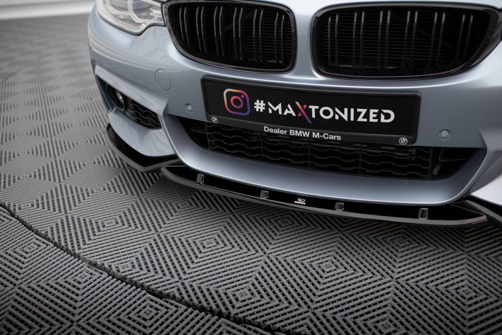 Maxton Design Street+ Spoilerlippe Front Ansatz V.3 passend für BMW 4er Coupe / Gran Coupe / Cabrio M-Paket F32 / F36 / F33 schwarz Hochglanz