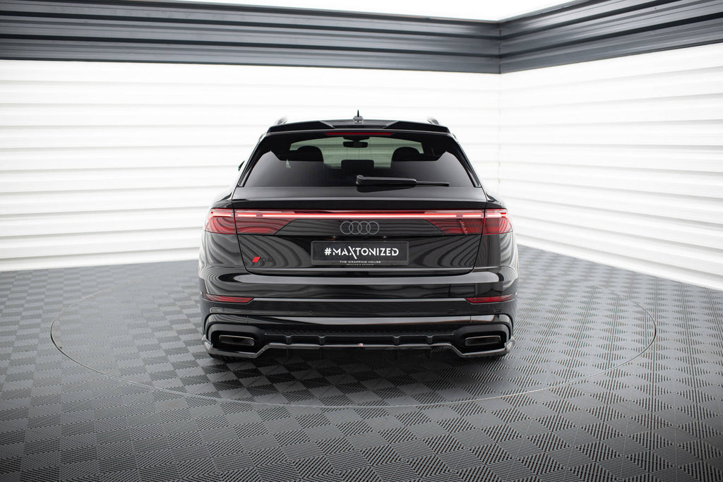 Maxton Design Street+ Mittlerer Diffusor RACE passend für V.1 Audi SQ8 / Q8 S-Line Mk1 Facelift schwarz Hochglanz