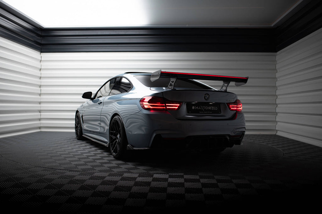 Maxton Design Carbon Spoiler With Internal Brackets Uprights + LED BMW 4er F32 / 4 F32 M-Paket Coupe für BMW 4er Coupe