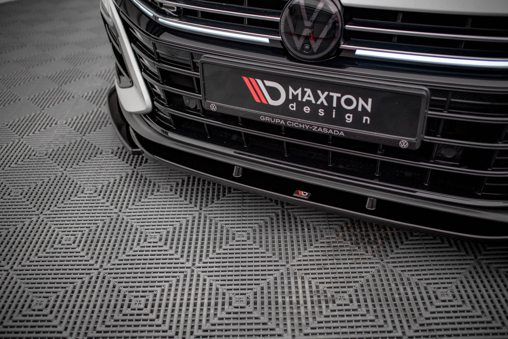 Maxton Design Street+ Spoilerlippe Front Ansatz V.1 passend für VW Arteon R Limousine / Shooting Brake Mk1 Facelift schwarz Hochglanz