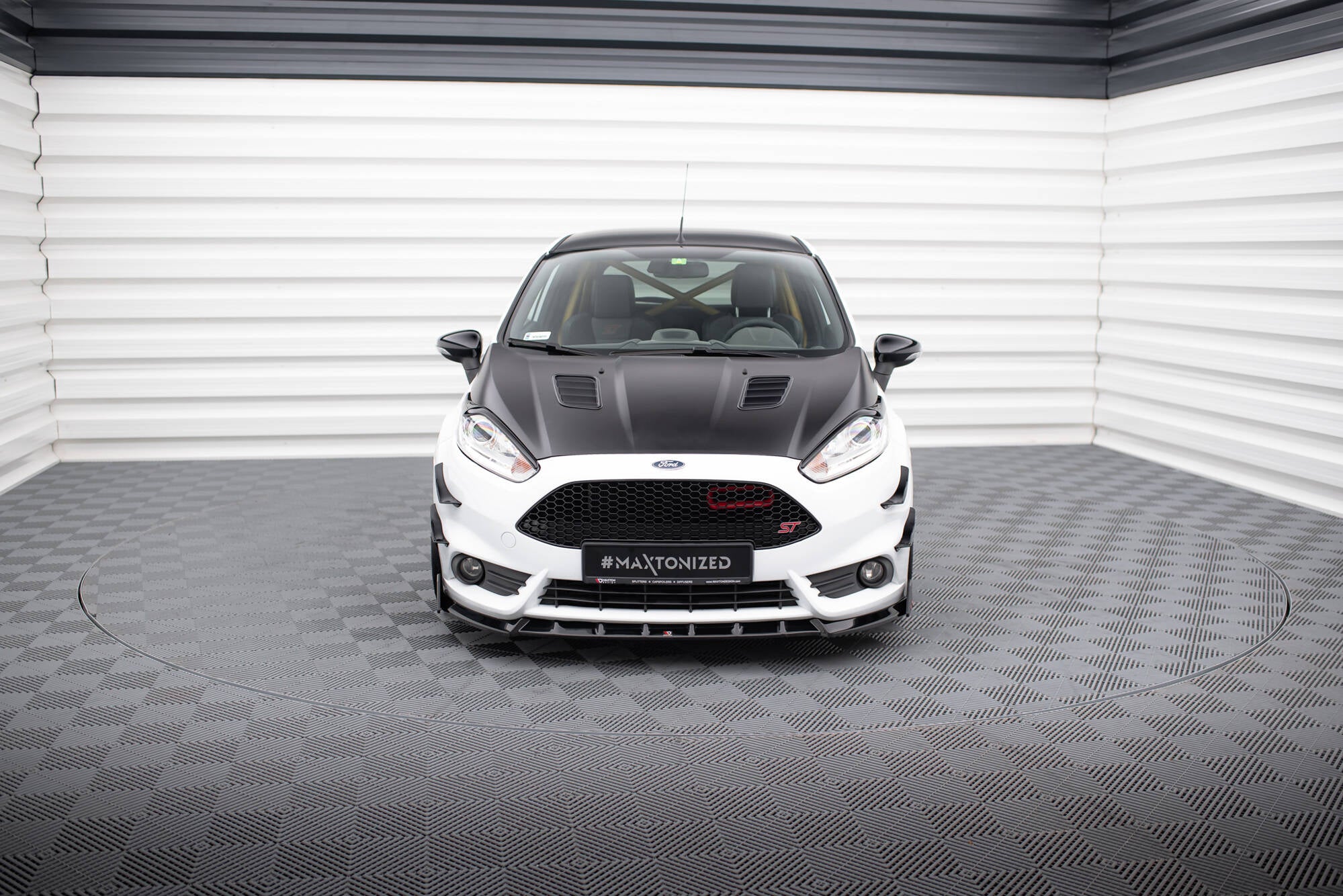 Maxton Design Street+ Spoilerlippe Front Ansatz V.6 + Flaps passend für Ford Fiesta ST Mk7 Facelift