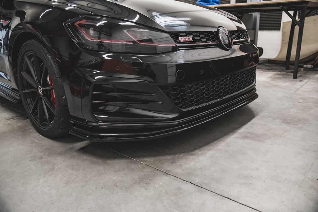 Maxton Design Street+ Spoilerlippe Front Ansatz passend für VW Golf 7 GTI TCR schwarz Hochglanz
