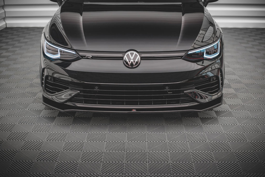 Maxton Design Street+ Spoilerlippe Front Ansatz V.3 passend für VW Golf R Hatchback / Variant Mk8 schwarz Hochglanz