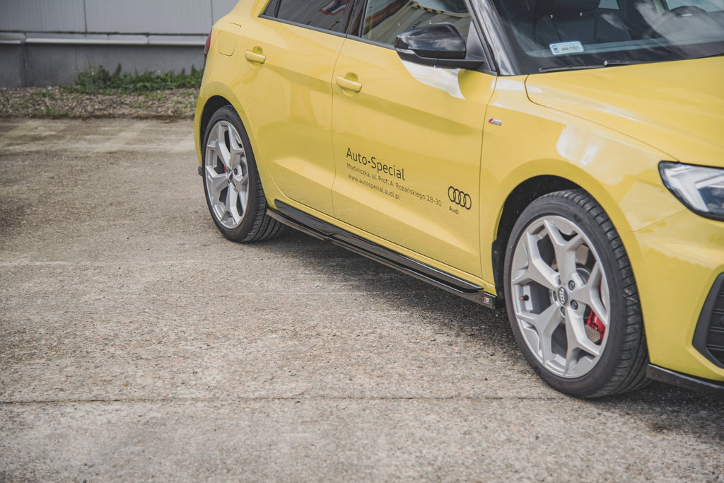 Maxton Design Street+ Seitenschweller Leisten passend für Audi A1 S-Line GB schwarz Hochglanz