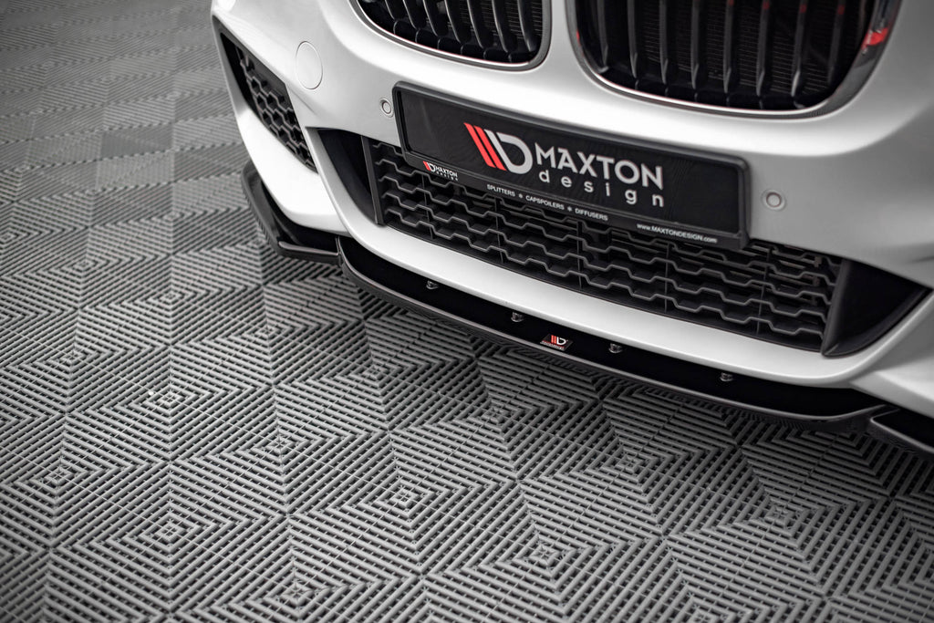 Maxton Design Street+ Spoilerlippe Front Ansatz V.1 passend für BMW X1 M-Paket F48 schwarz Hochglanz