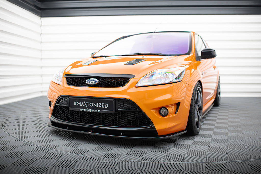 Maxton Design Street+ Spoilerlippe Front Ansatz passend für Ford Focus ST Mk2 FL schwarz Hochglanz