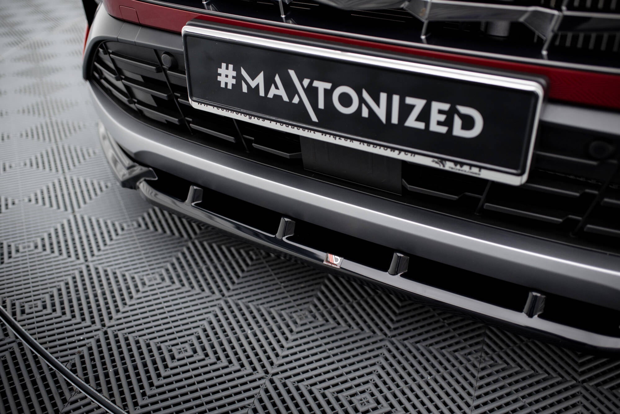 Maxton Design Street+ Spoilerlippe Front Ansatz V.2 passend für Hyundai Tucson N-Line Mk4 schwarz Hochglanz