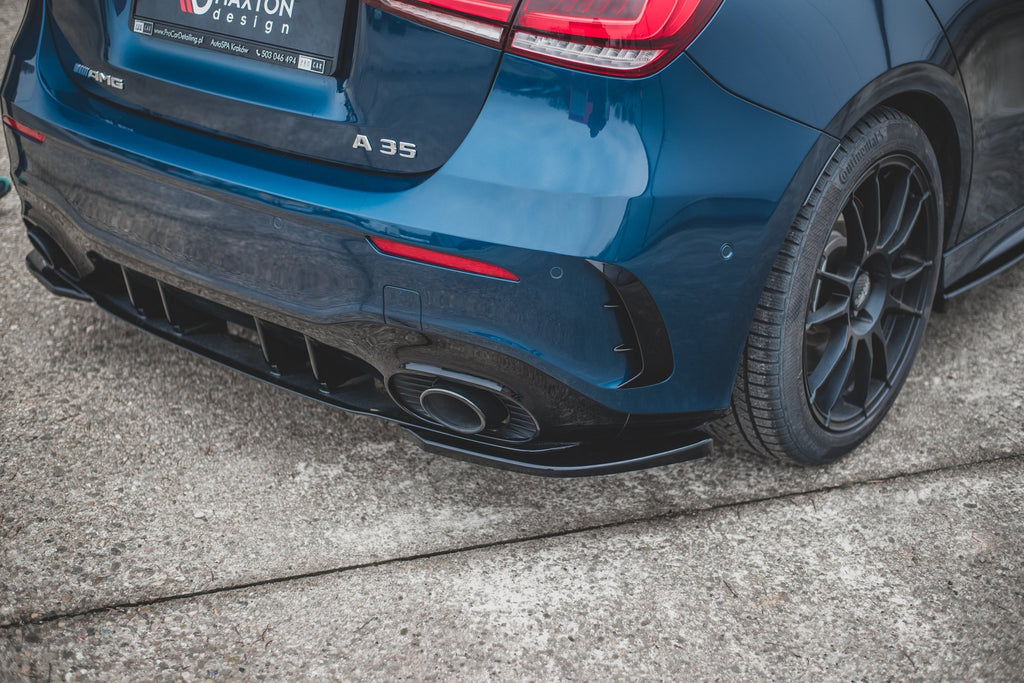 Maxton Design Heck Ansatz Flaps Diffusor passend für Mercedes A35 AMG Aero Hatchback W177 schwarz Hochglanz