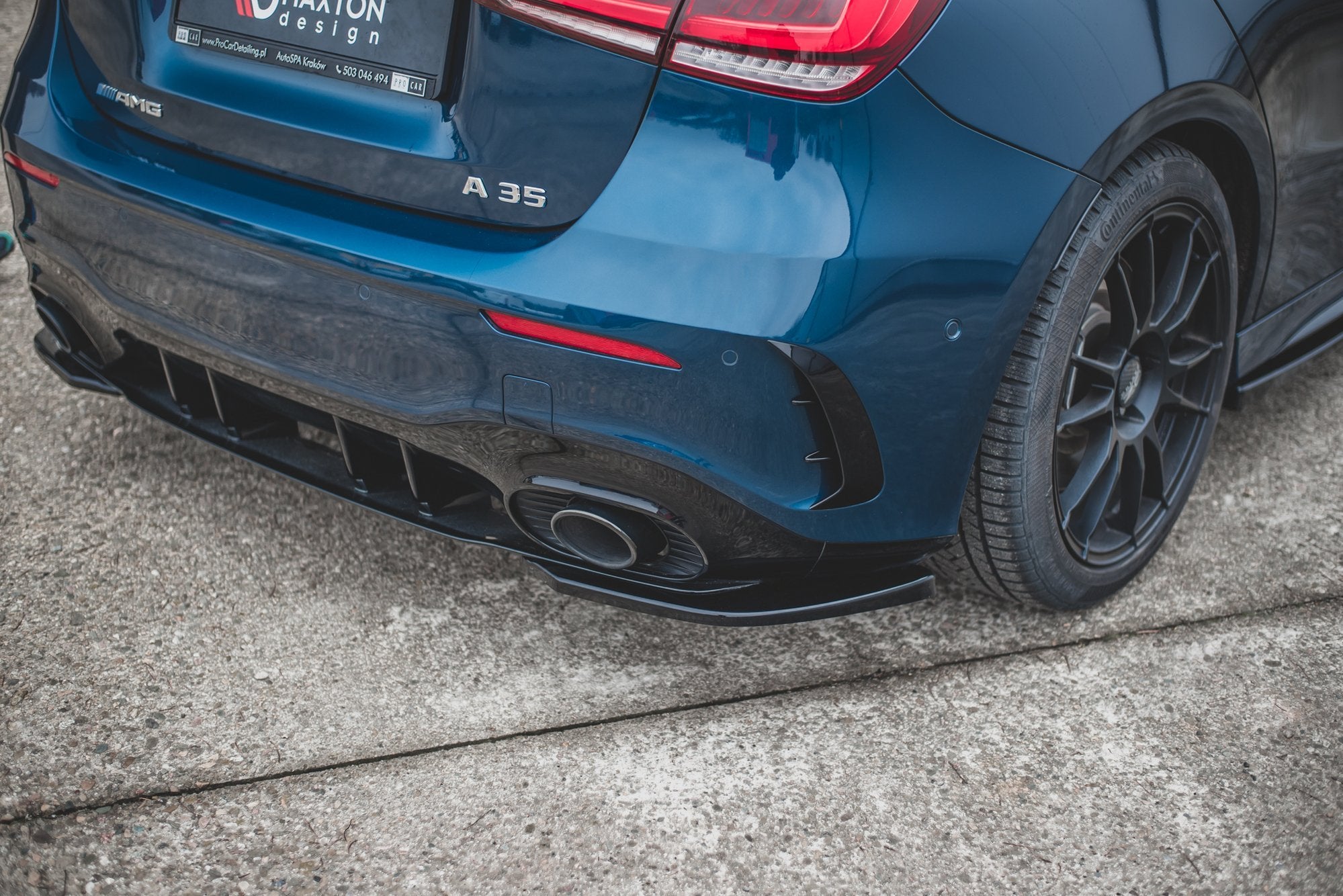 Maxton Design Heck Ansatz Flaps Diffusor passend für Mercedes A35 AMG Aero Hatchback W177 schwarz Hochglanz
