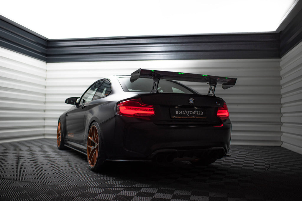 Maxton Design Carbon Spoiler With Internal Brackets Uprights + LED BMW M2 F87 / 2 / 2 M-Paket F22 für BMW M2 F87