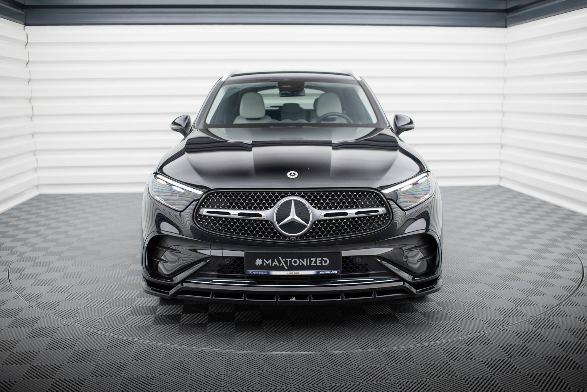 Maxton Design Street+ Spoilerlippe Front Ansatz passend für Mercedes-Benz GLC SUV / Coupe AMG-Line X254 / C254 schwarz Hochglanz