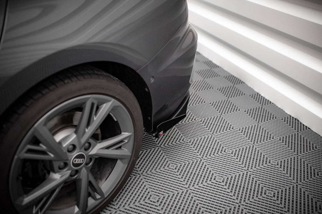 Maxton Design Street Pro Heck Ansatz Flaps Diffusor + Flaps passend für Audi S3 Limousine 8Y schwarz Hochglanz
