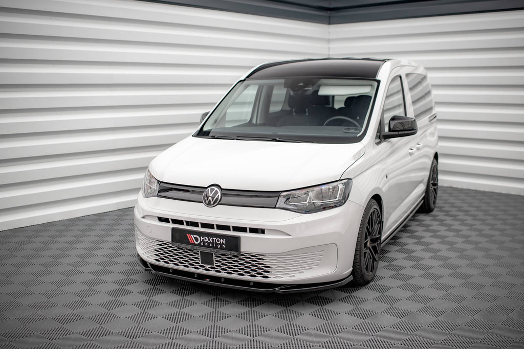 Maxton Design Street+ Spoilerlippe Front Ansatz V.1 passend für VW Caddy Mk5 schwarz Hochglanz